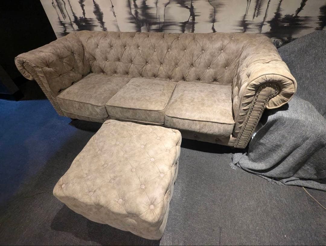 チェスターフィールド　ベージュ　３点セット