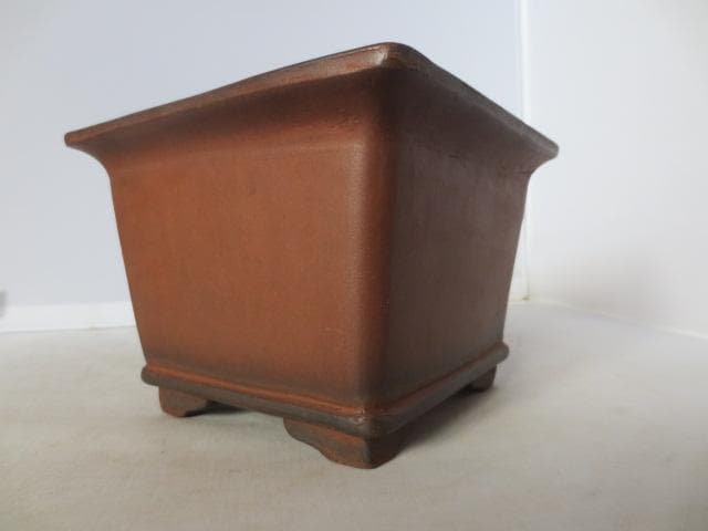 朱泥外縁下紐　花盆　朱泥花盆　中国古鉢　高さ11㎝　　R7/12/18-1