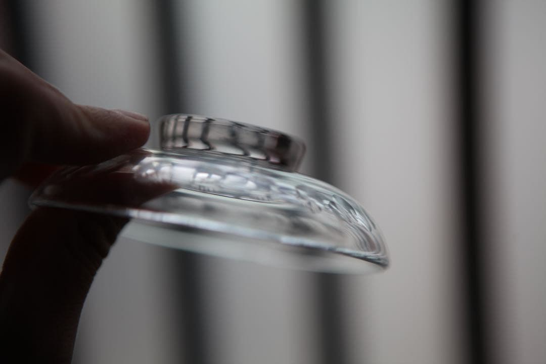 古道具　戦前　大正　昭和初期　蓋付ガラス碗　レア　B