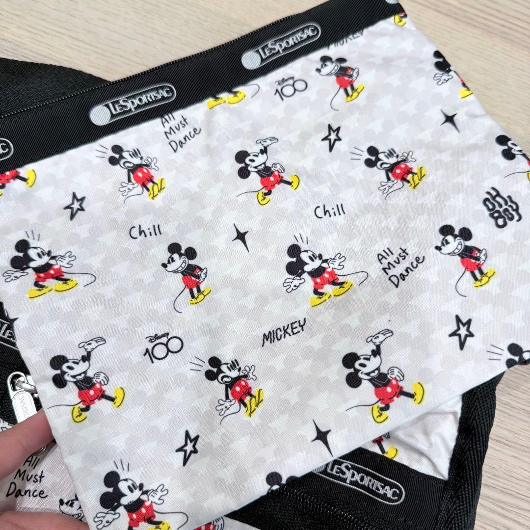 【新品】LESPORTSAC ディズニー100周年　ショルダーバッグ　ポーチ付