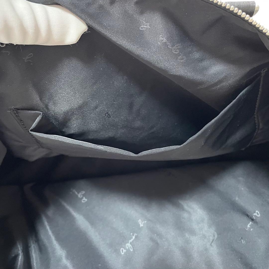 美品 アニエスべー ボヤージュ ボストンバッグ 本革 黒 大きめ 南京錠