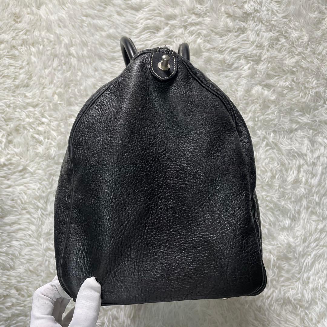 美品 アニエスべー ボヤージュ ボストンバッグ 本革 黒 大きめ 南京錠