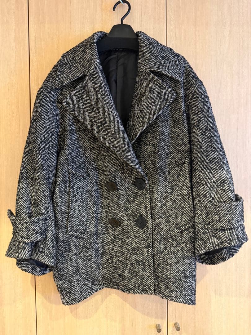 Cygne シーニュ オーバーPコート Emii ツイード