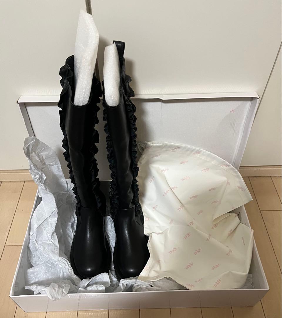 Bibiy. CHELSEA フリルロングブーツ Lサイズ　新品未使用