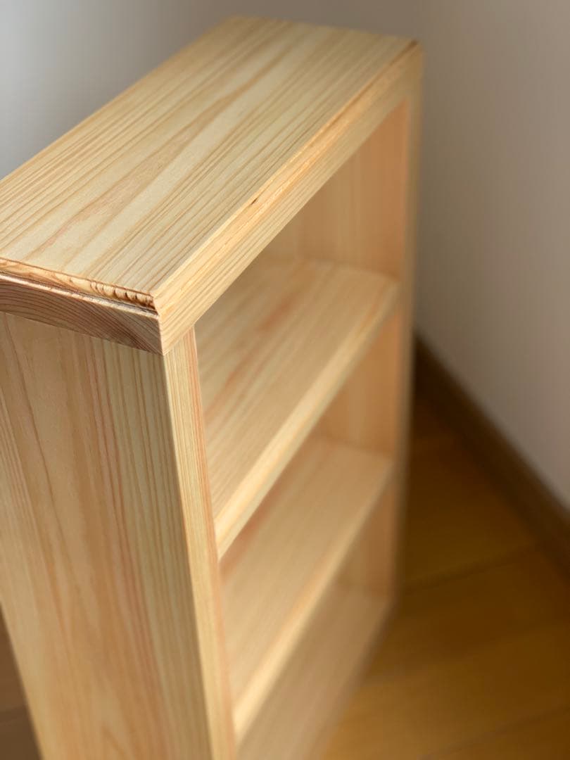 【ヒノキ無垢材】3段カフェシェルフ13cmタイプ アンティーク　キッチンラック