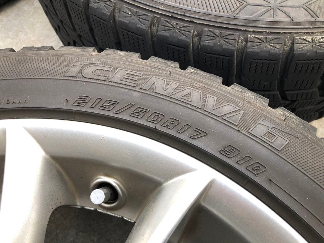 ボルボ純正7.5J×17×45 215/50R17アイスナビ6付ホイールセット