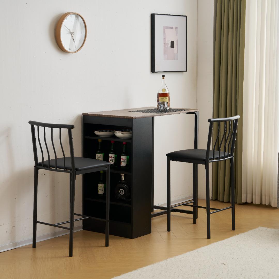 数量限定セール！収納機能付きカウンターテーブル バーテーブル　2COLOR