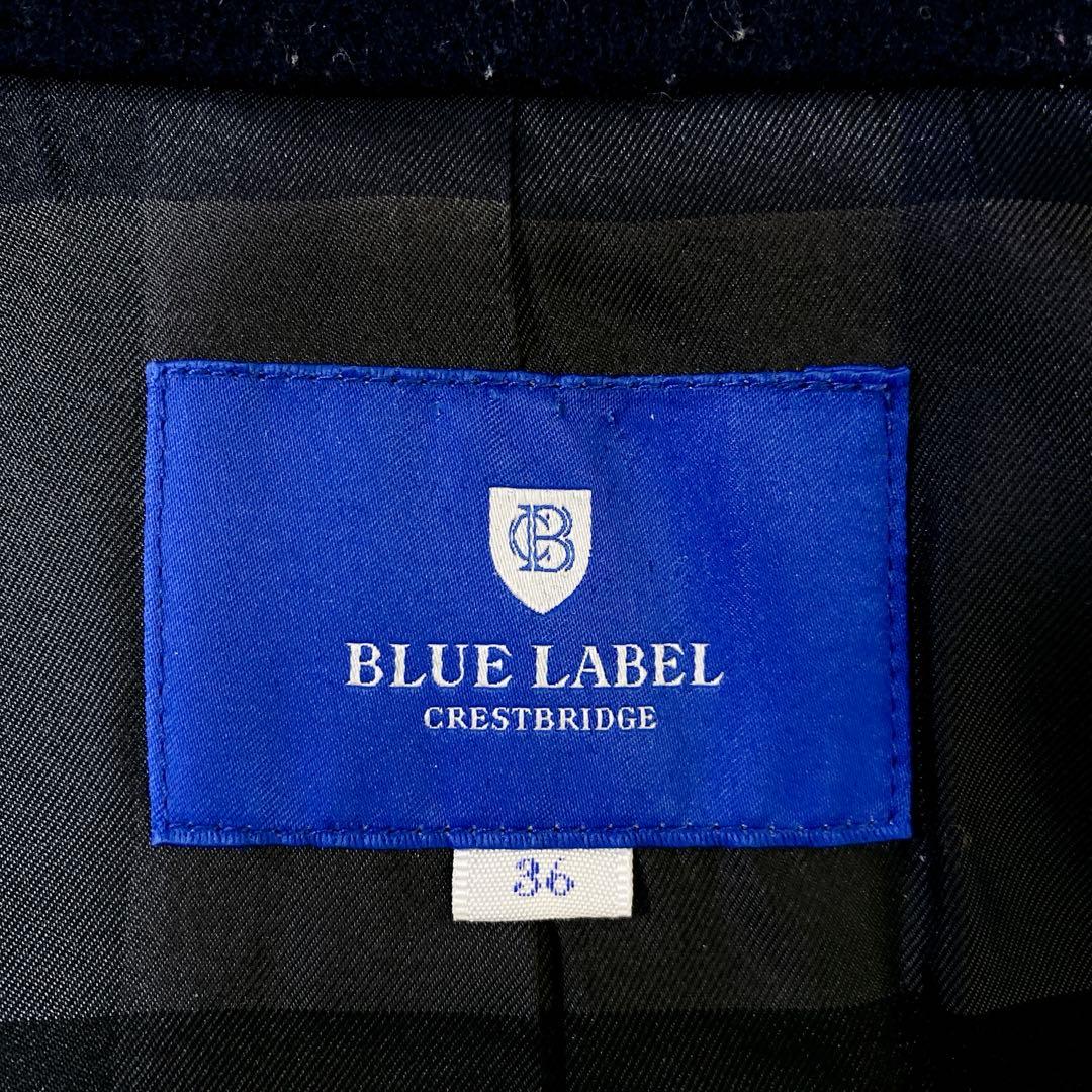 ブルーレーベルクレストブリッジ ウールフーデットショートコート 36 S相当