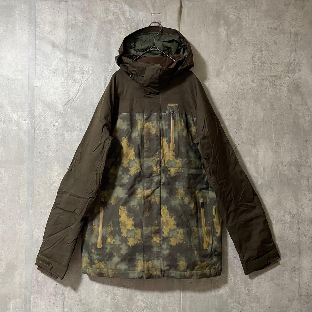 Burtonバートンスキーウェアスノーボードジャケットパーカー茶色カーキ迷彩総柄
