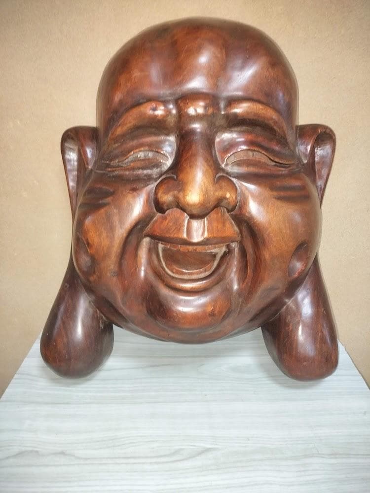 （662）七福神　布袋様　木彫り　顔