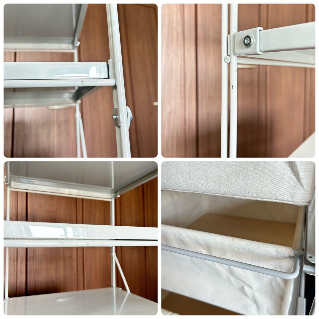 ま*ー様 無印良品　スチールユニット（帆布）バスケットセット シェルフ　グレー