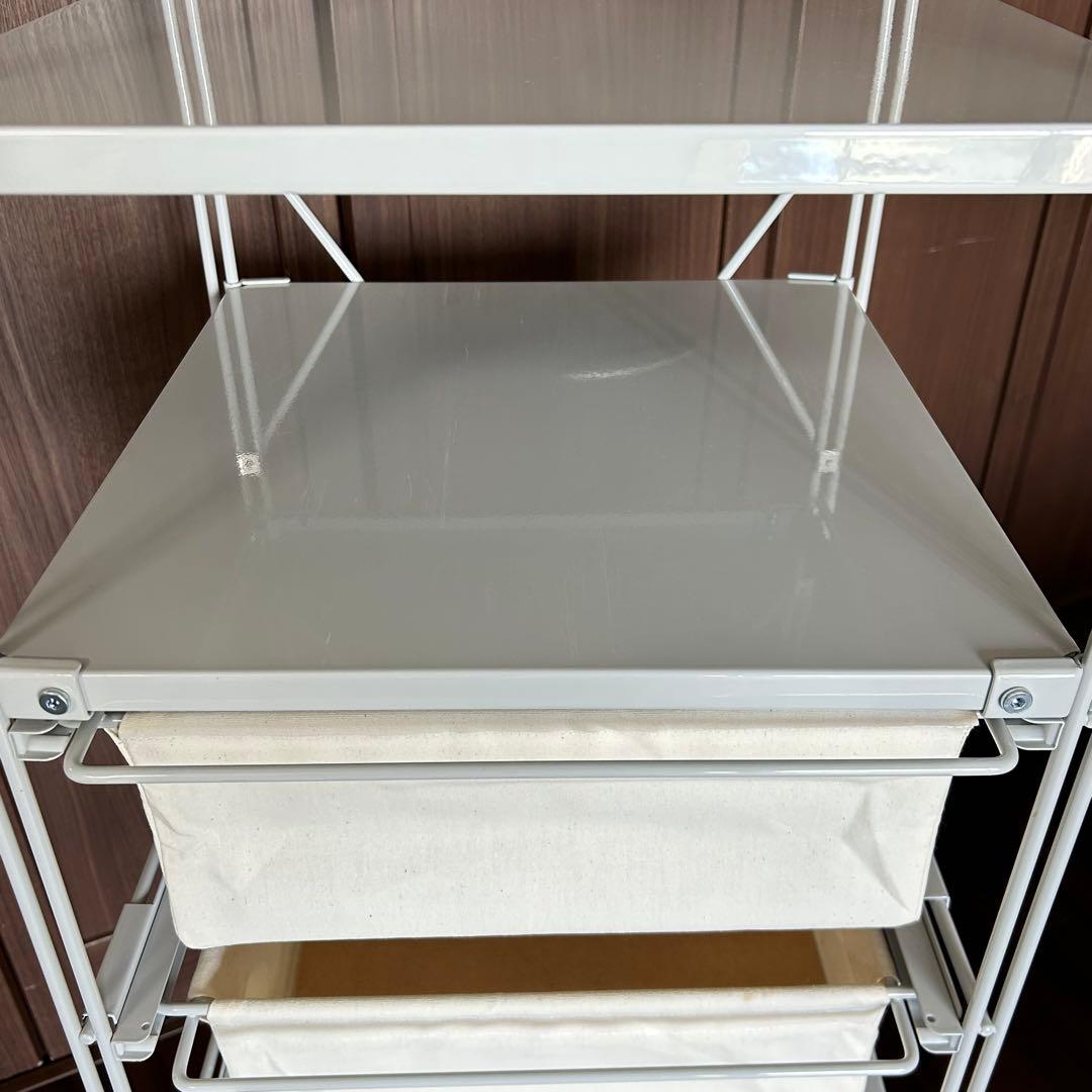 ま*ー様 無印良品　スチールユニット（帆布）バスケットセット シェルフ　グレー