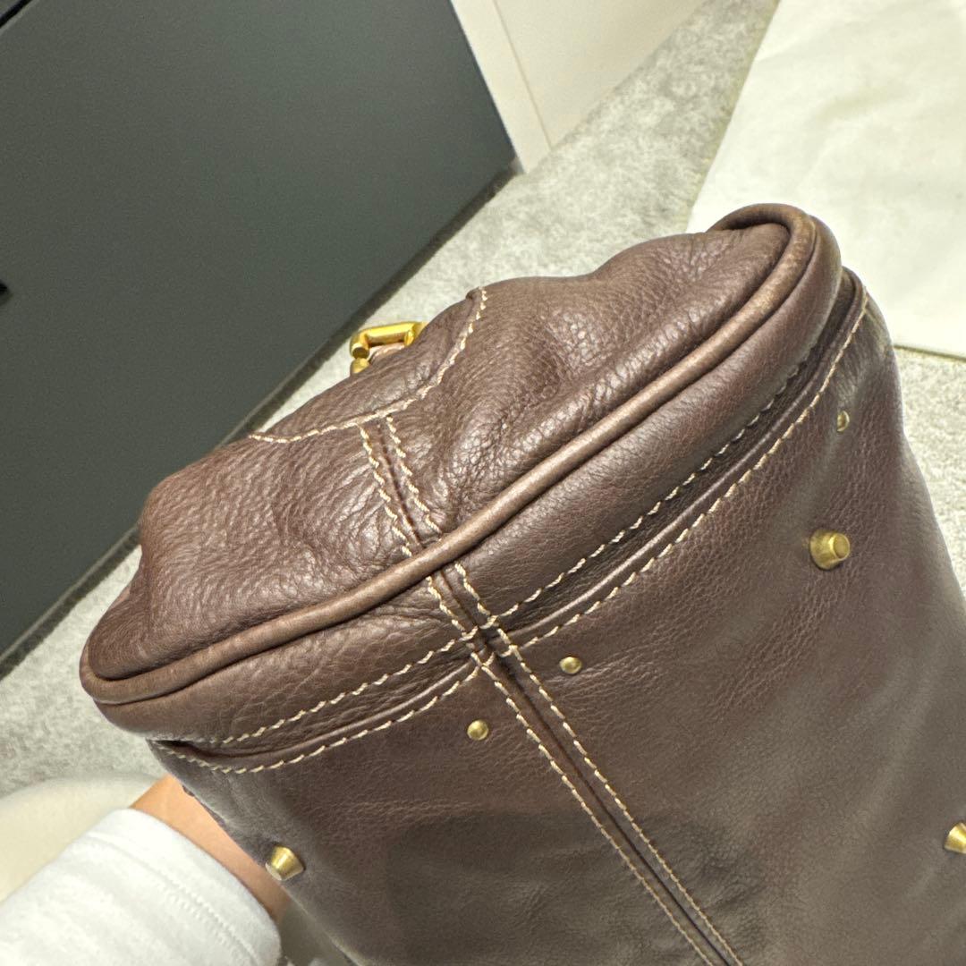 クロエ　パディントン　ブラウンレザー ハンドバッグ 金属ロック付き　南京錠付き