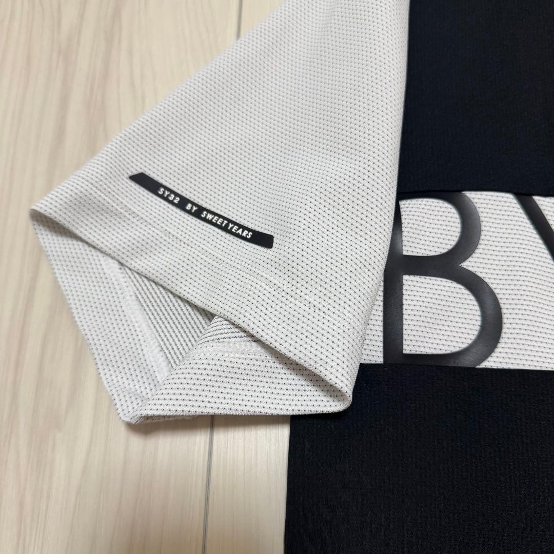 sy32 by sweet years 半袖シャツ M メンズ ストレッチ 黒