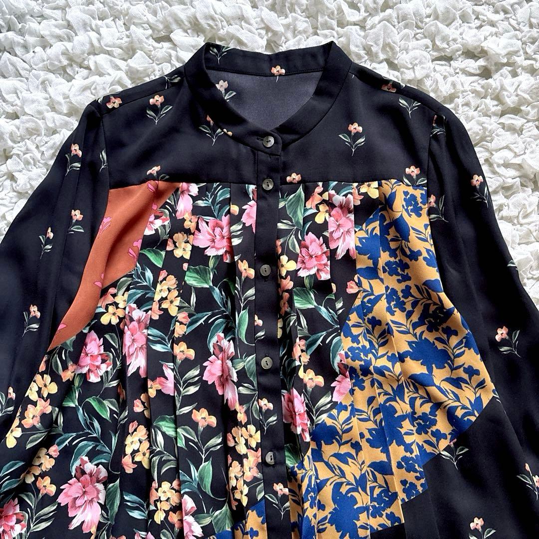 【新品】グレースコンチネンタル 花柄 プリーツ ブラウス M 上品 きれいめ