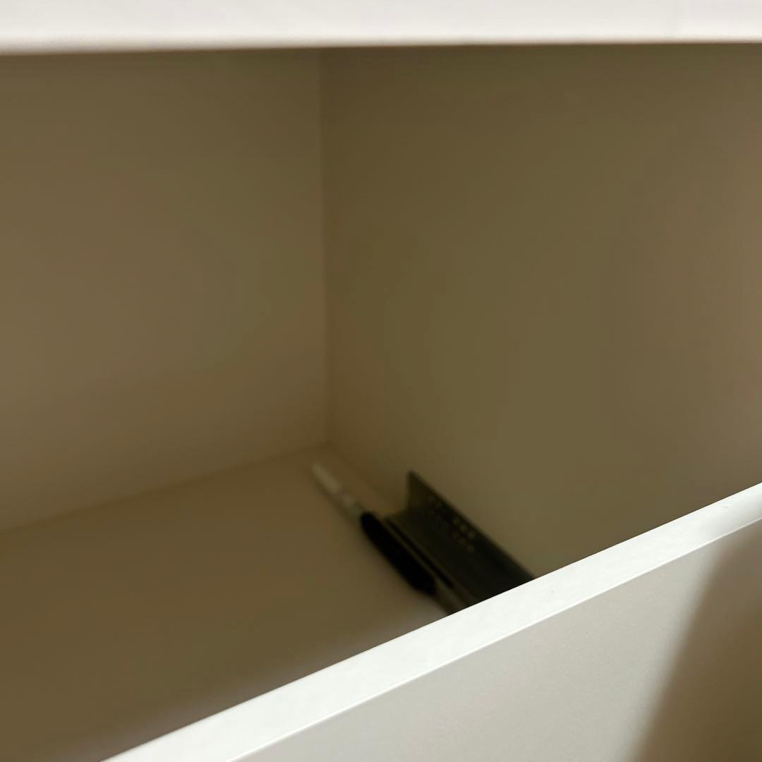 送料込！！ホワイト　キッチンカウンター　鏡面　島忠ホームズ　スライドレール付