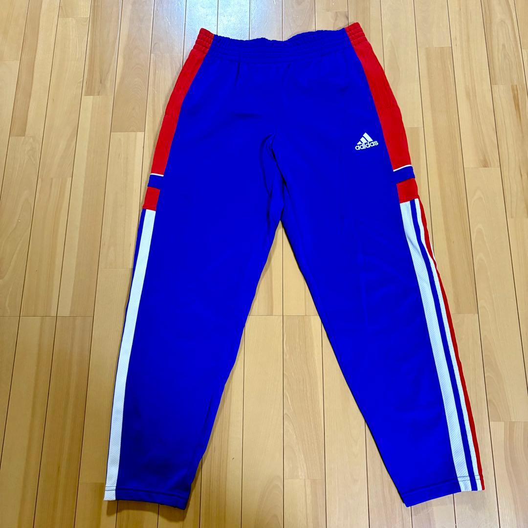 90's adidas ジャージ 青赤白トリコロールストライプ上下セット