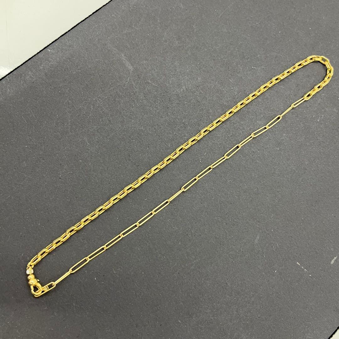 [鑑定済] MILAMORE クラシックデュオチェーンK18 ネックレス ダイヤ