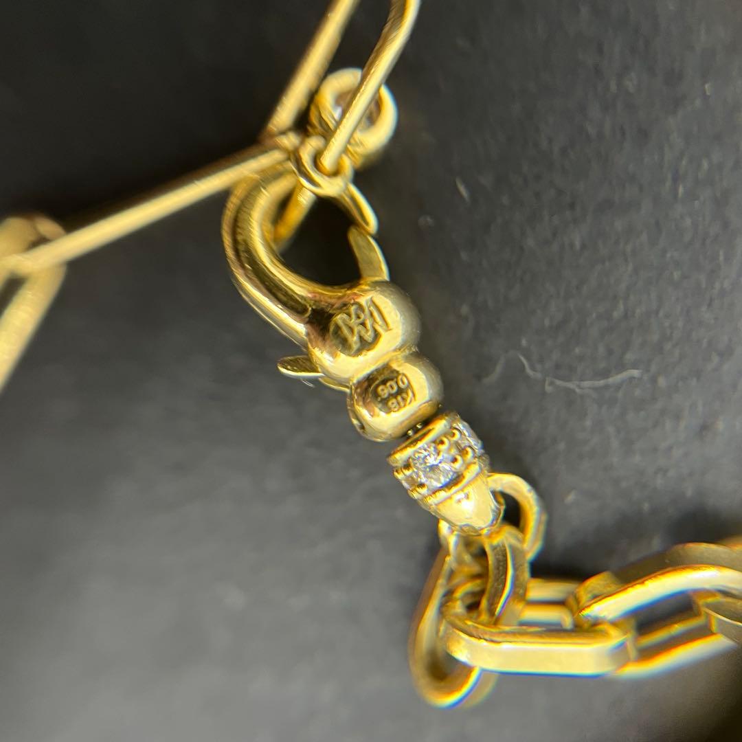 [鑑定済] MILAMORE クラシックデュオチェーンK18 ネックレス ダイヤ