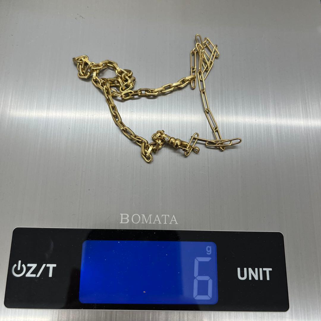 [鑑定済] MILAMORE クラシックデュオチェーンK18 ネックレス ダイヤ