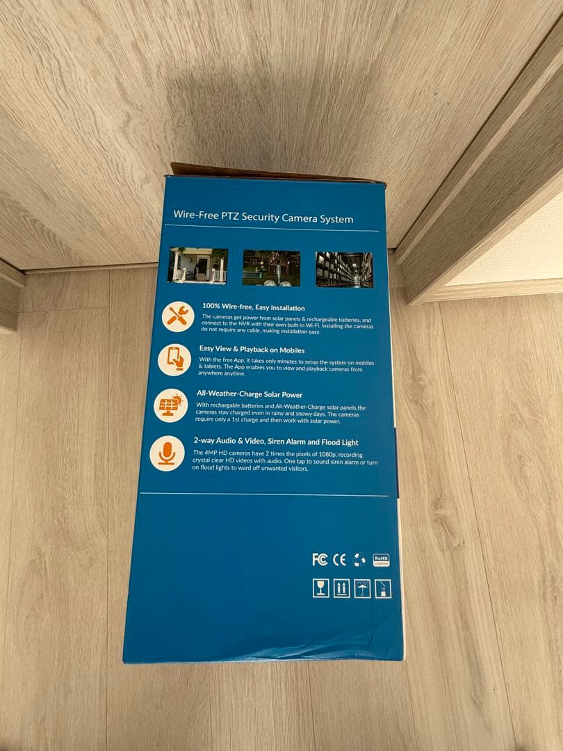 【9.5割新・ほぼ未使用】ソーラーパネル付きワイヤレス防犯カメラセット
