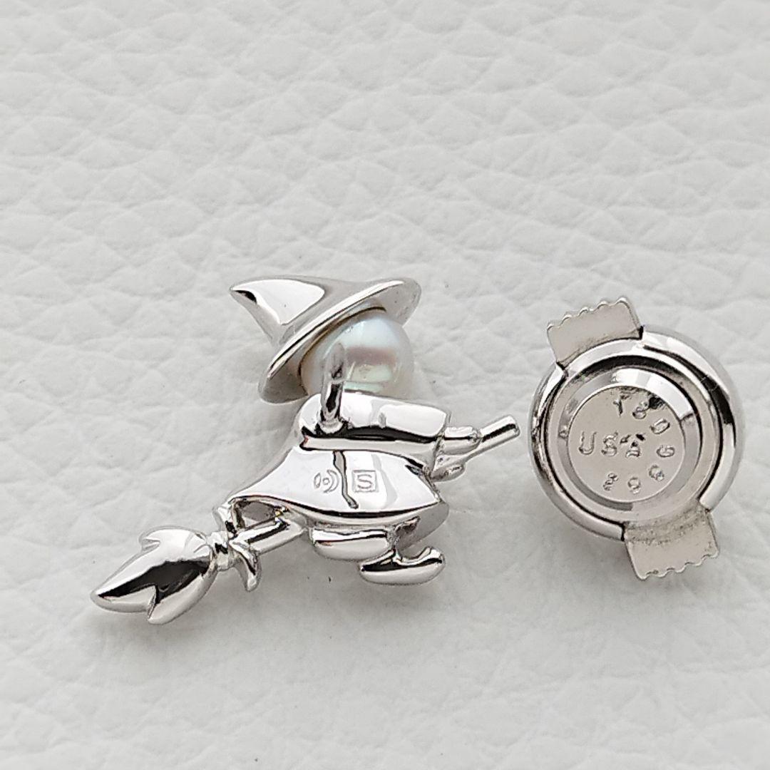 【美品】TASAKI　タサキ　パール　ピンバッジ　魔女　シルバー