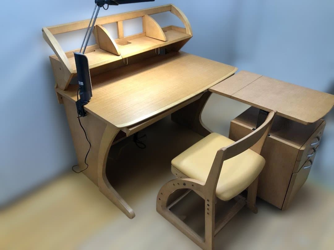 ①デスク　料無料 カリモク 学習机4点セット ナチュラル 勉強机　88321