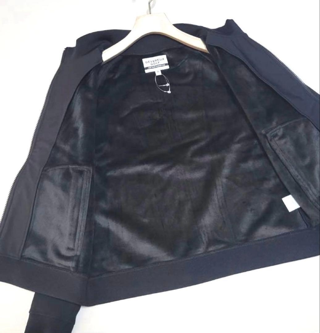 新品未使用【デヴァロー ゴルフ】レディース バッグプリントリップブルゾン 黒 Ｍ