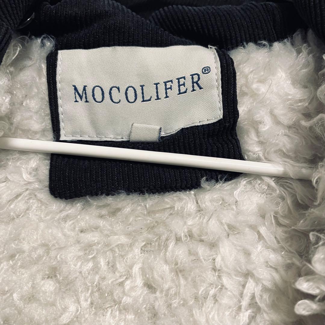 2414【MOCOLIFER】ボア付きモッズコート(M)フード付き　希少