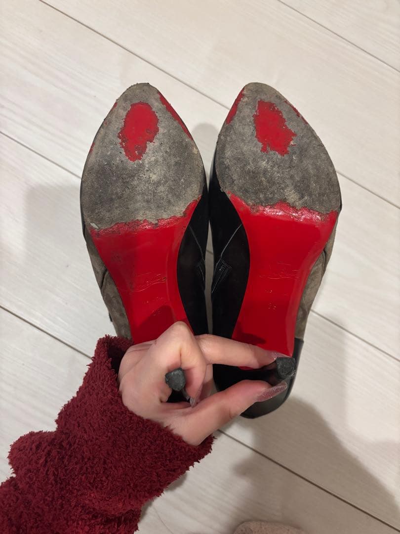 クリスチャンルブタン　レースアップブーティ