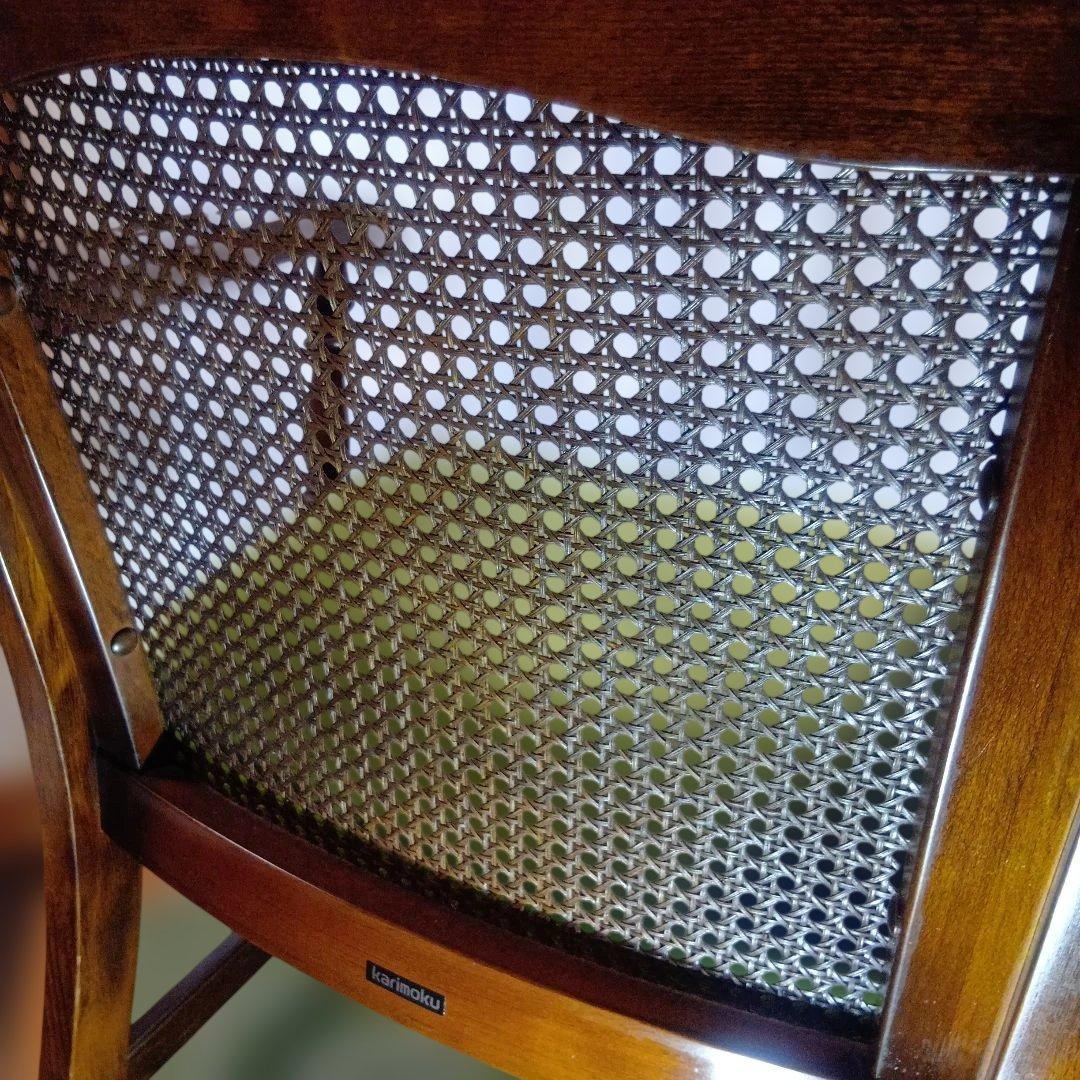 オールドカリモクbackrest-rattan モケットグリーンkarimoku