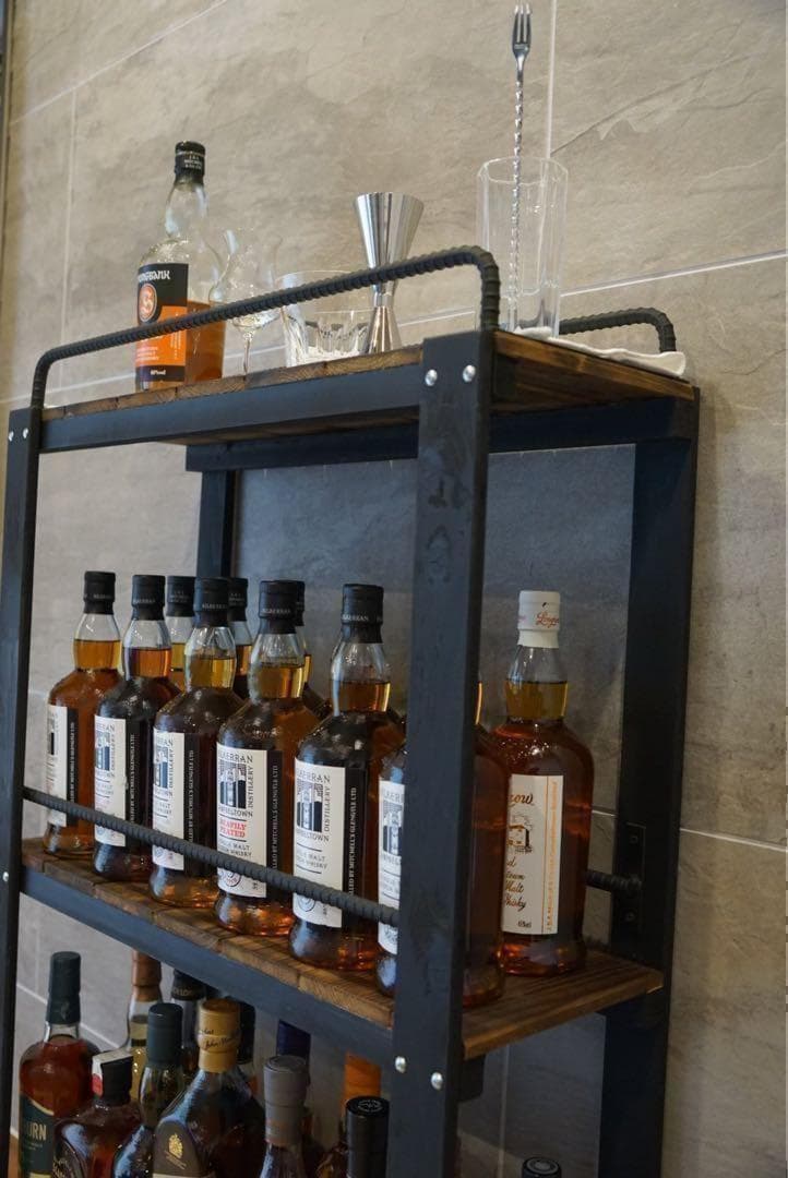 ウイスキーラック　サイドバーワゴンタイプ　男前インテリア　0201