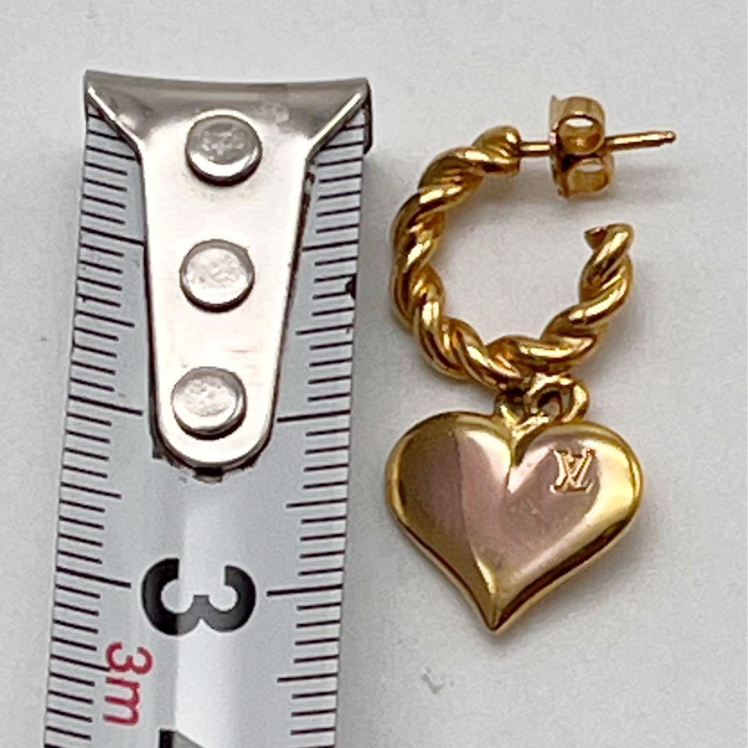 ルイヴィトン ブークルドレイユ ピアス 片耳 LV GPゴールド　ハート