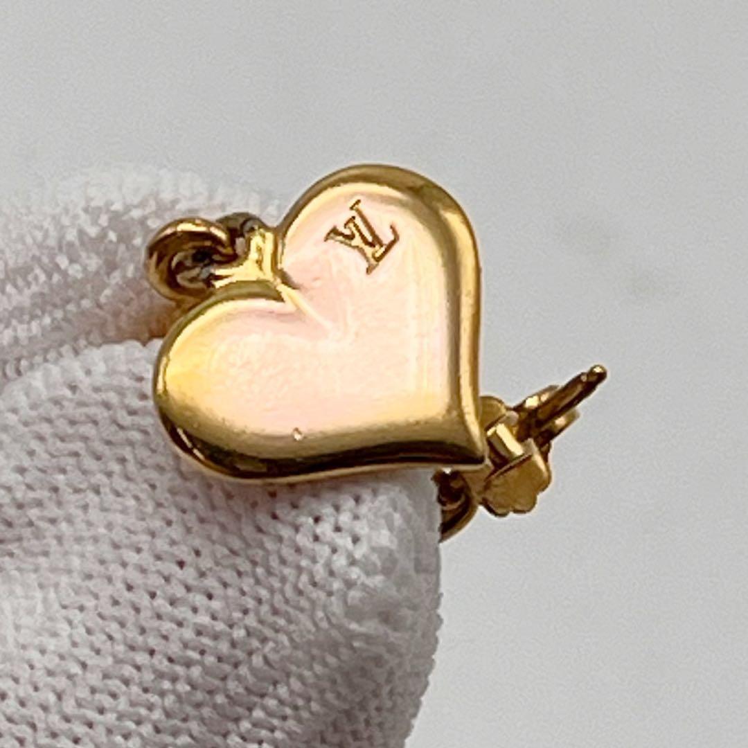 ルイヴィトン ブークルドレイユ ピアス 片耳 LV GPゴールド　ハート