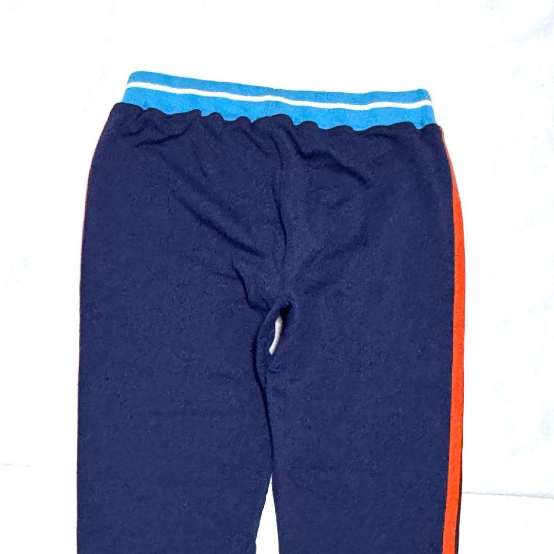 目立つロゴ良好　マークアンドロナ　レディースレギンス　紺橙ライン日本製