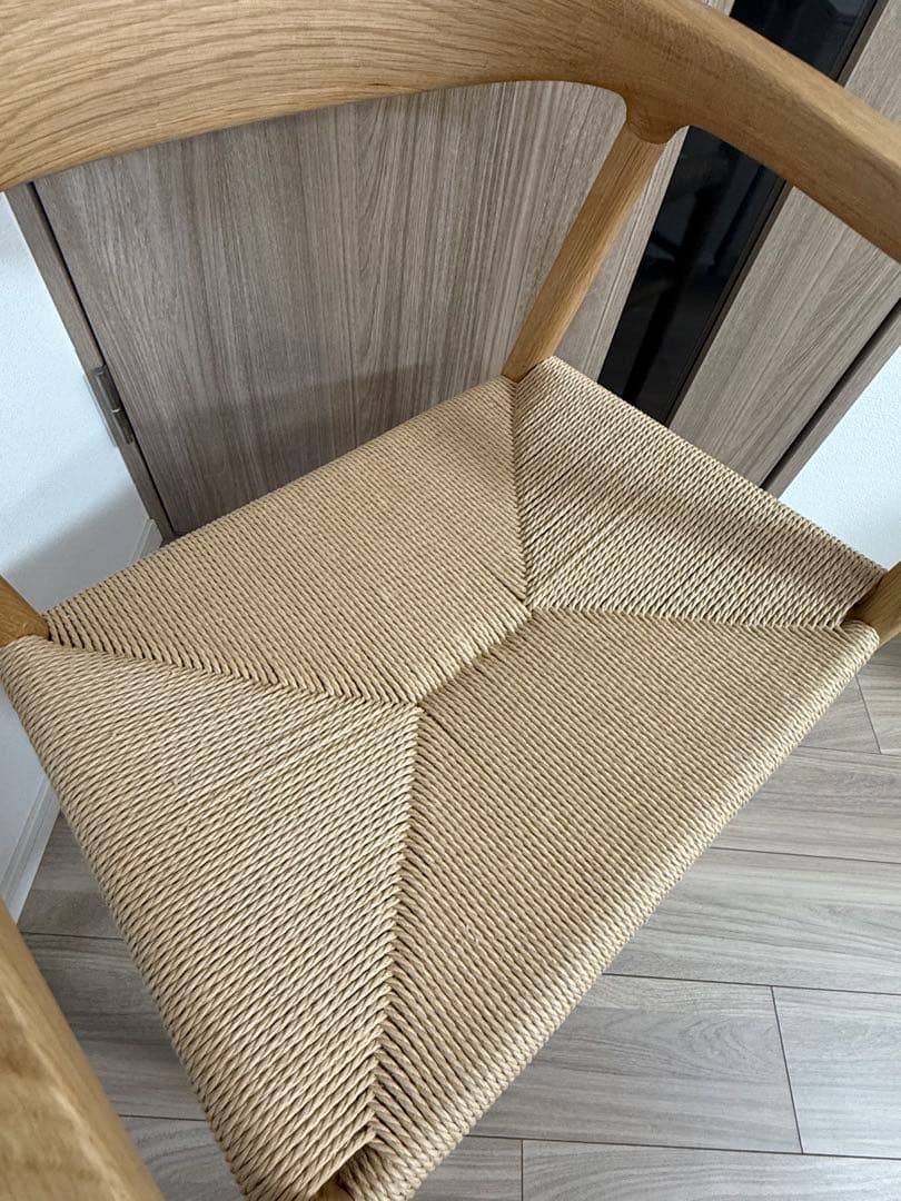 美品★オーク材ペーパーコードアームチェア 2脚セット