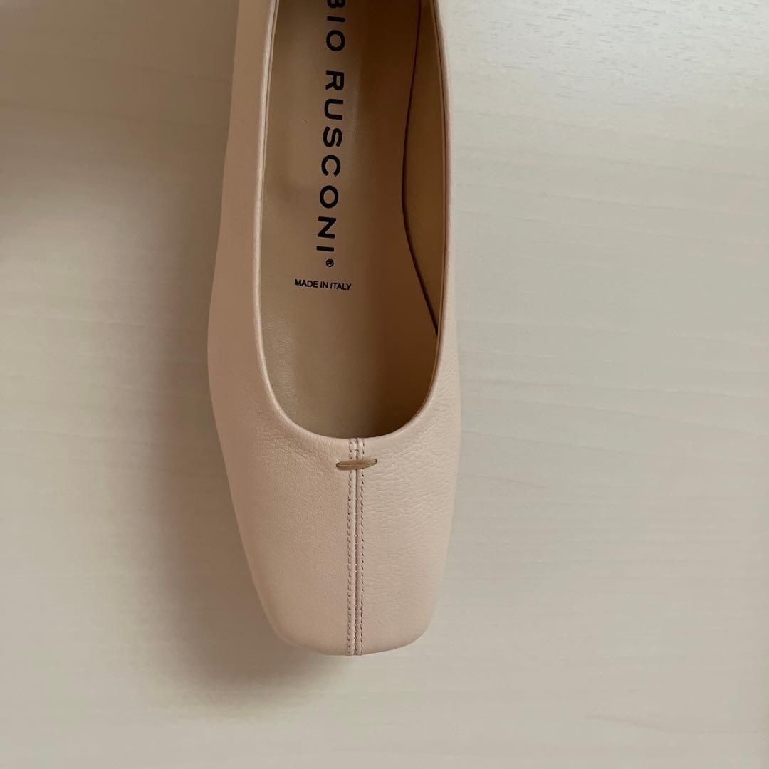 【新品】FABIO RUSCONI☆ スクエアトゥフラットパンプス 23.5cm