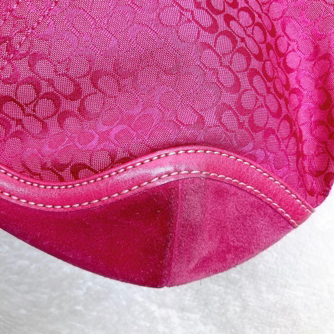 バッグ Coach Soho Hobo Suede Leather Pink Rare