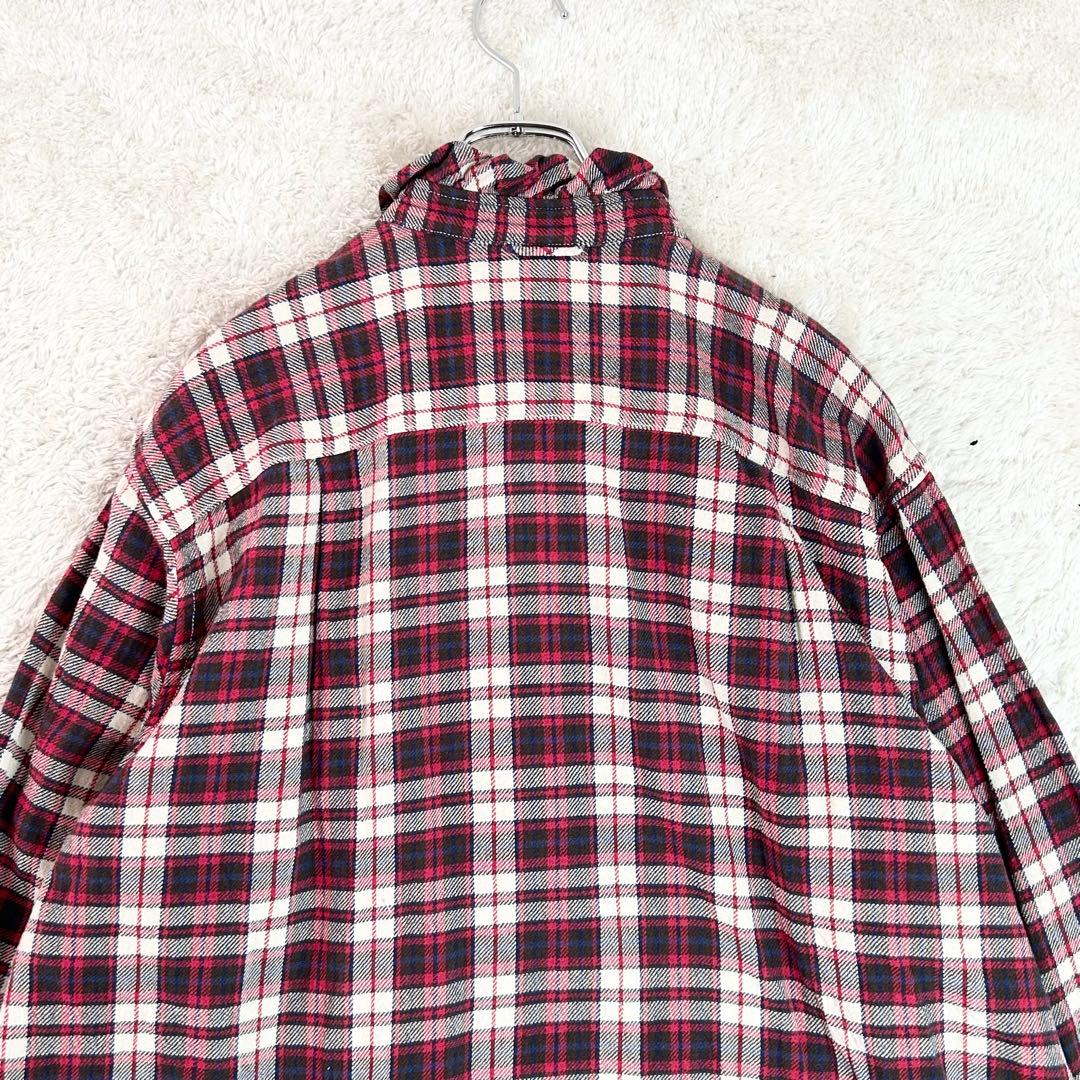 45R インドネル チェック柄 タックフリルブラウス　プルオーバ45rpm