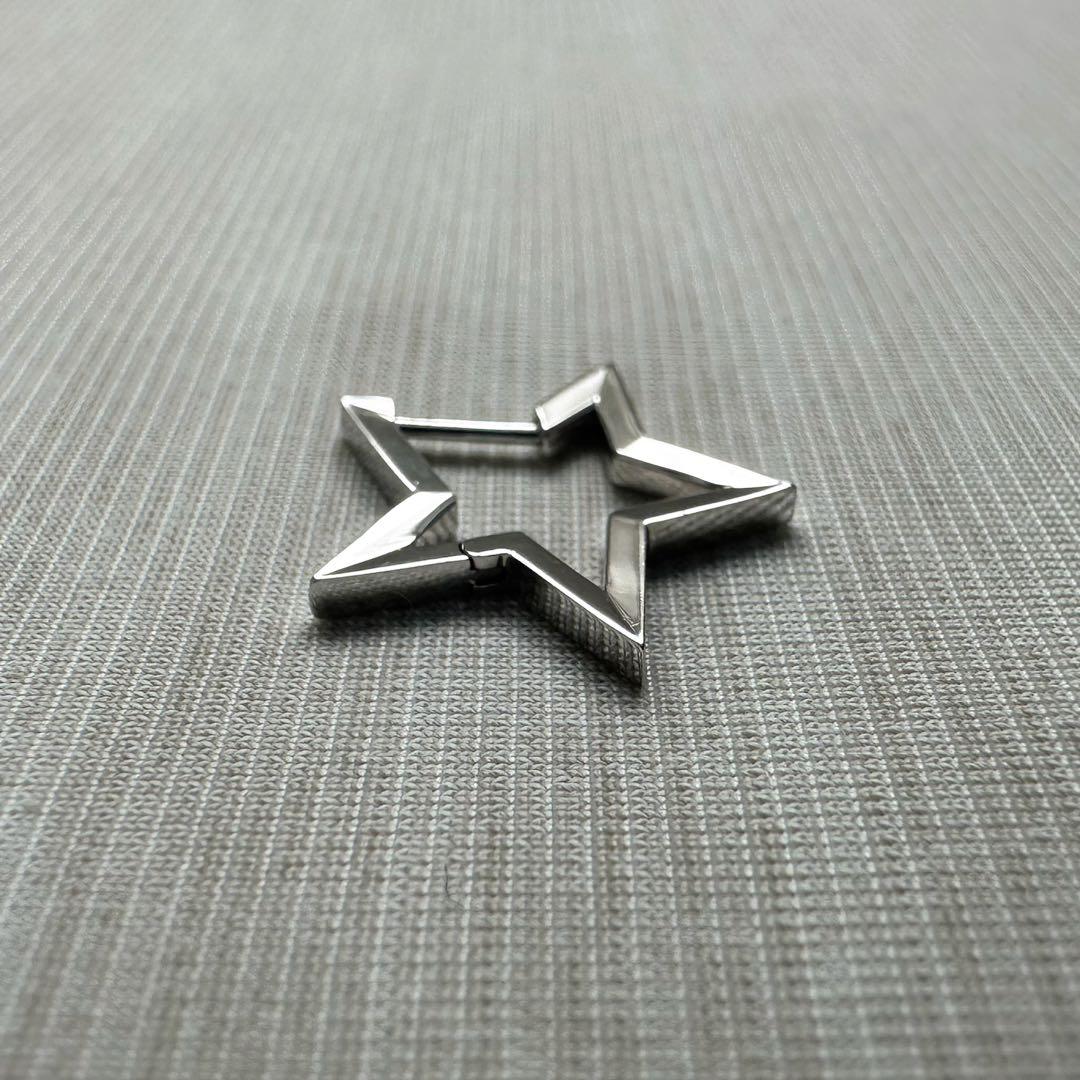 スタージュエリー スター フープ ピアス ホワイト 星型 美品