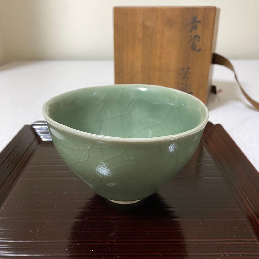 茶道具　青楽茶碗