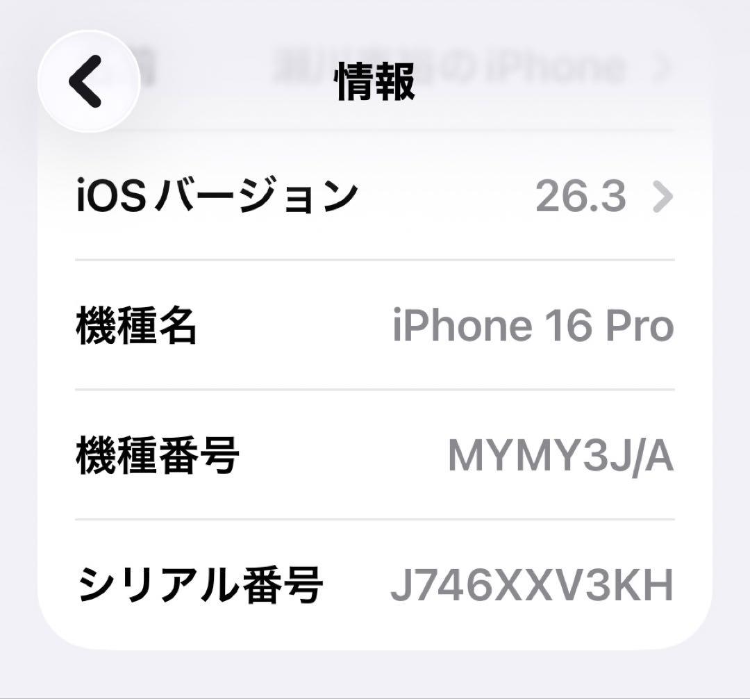 s*n様 中古品　iPhone 16 pro Natural Titanium