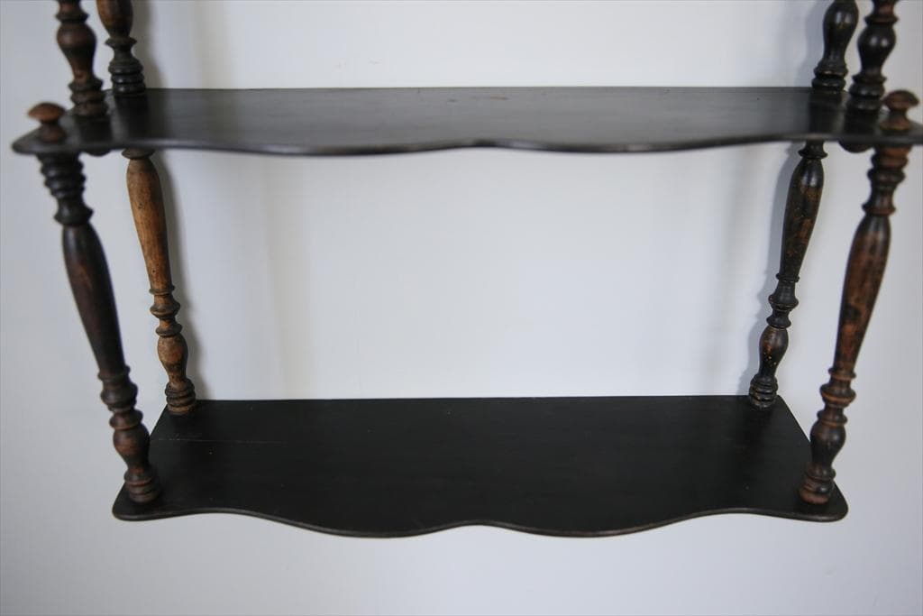 フランスアンティーク木製ウォールシェルフ/壁掛けラック/飾り棚(90-230)