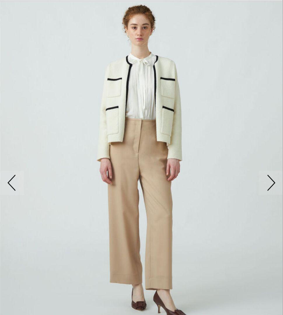 Ballsey ウールナイロンブークレー フロントオープン カーディガン