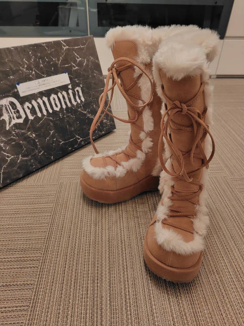 デモニア 厚底ロングブーツ NMIXX ソリュン着用 US9(25cm) 韓国