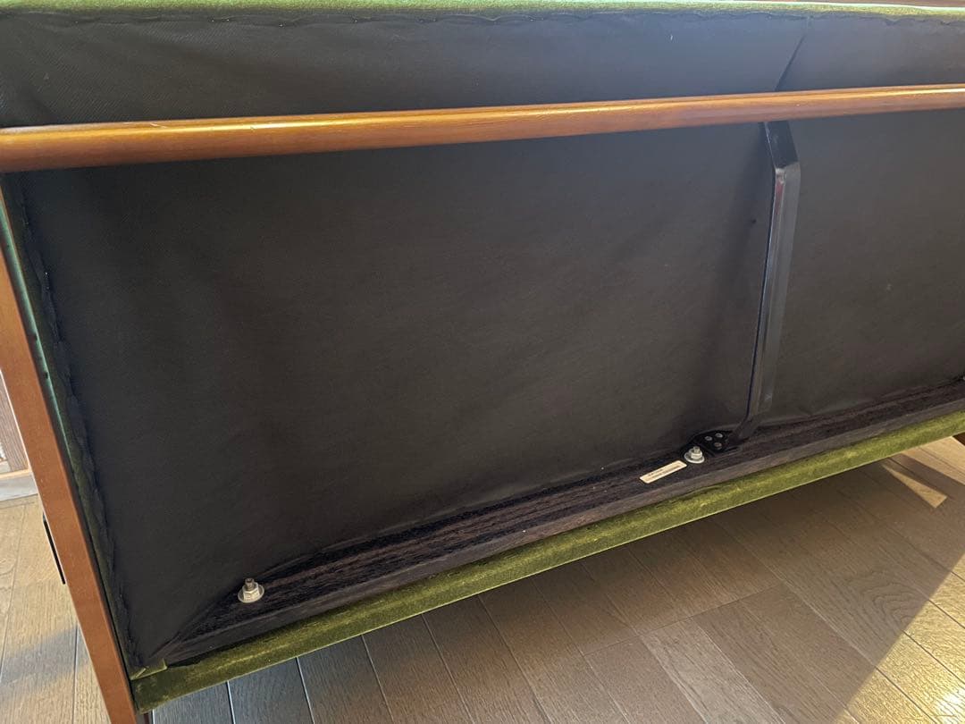 カリモク60Kチェア　2シーター　ソファ　モケットグリーン