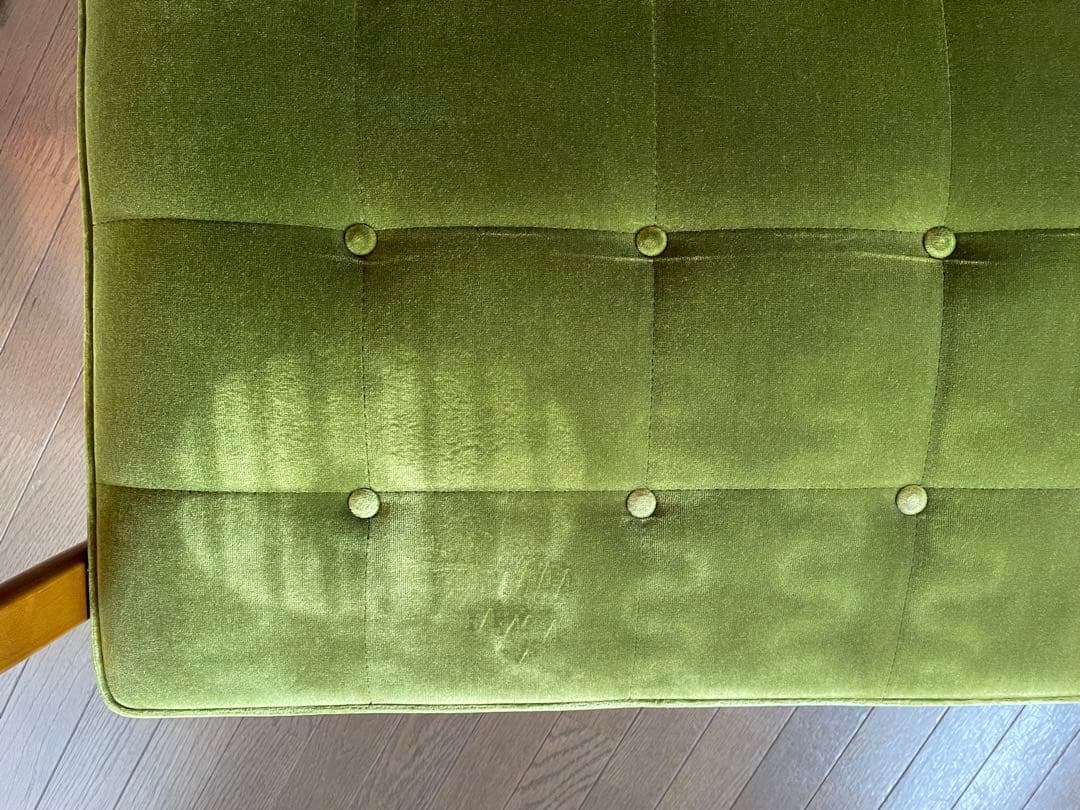 カリモク60Kチェア　2シーター　ソファ　モケットグリーン