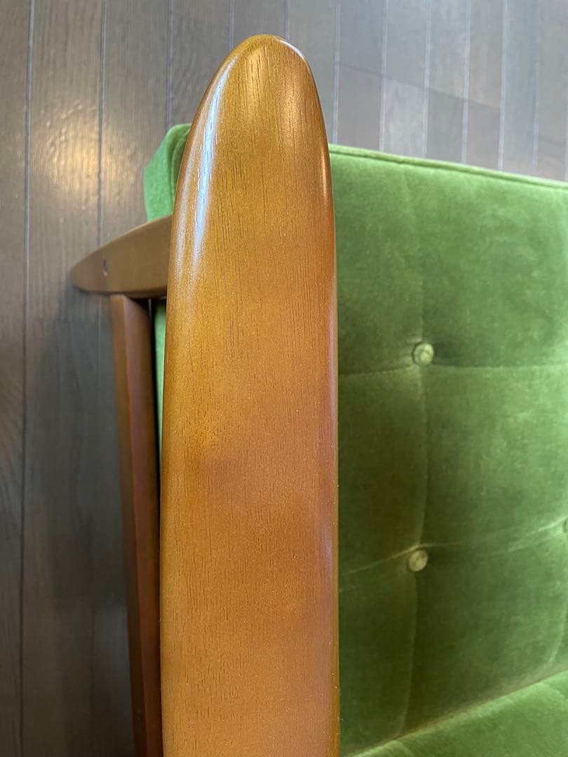 カリモク60Kチェア　2シーター　ソファ　モケットグリーン