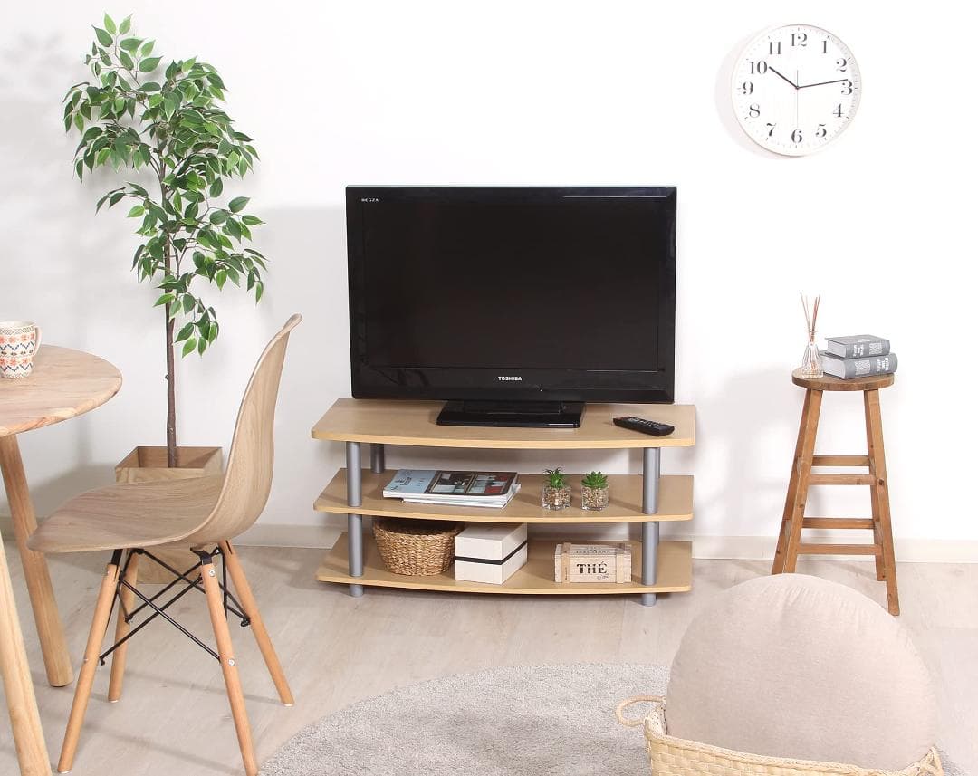 多用途ナチュラルカラーTVラック - 26インチ対応　TVボード