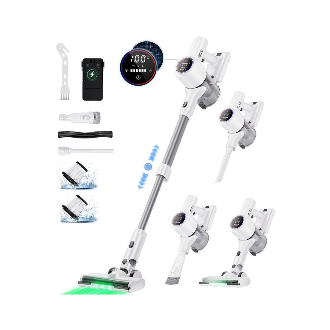 コードレス掃除機70Kpa強力自動式吸引力AI調整自立式グリーンLEDサイクロン